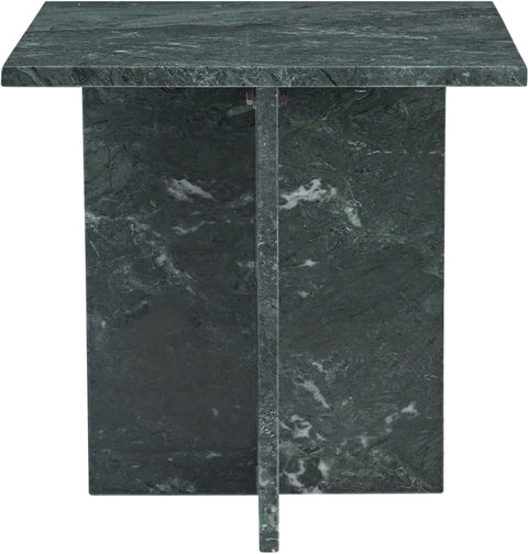 Juniper 18" Green Genuine Marble End / Side Table, 1 Piece