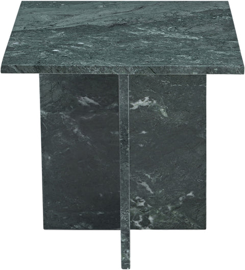 Juniper 18" Green Genuine Marble End / Side Table, 1 Piece