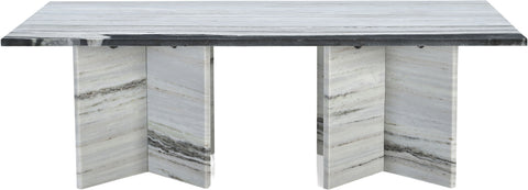 Juniper 48" Panda Genuine Marble Coffee Table, 1 Piece