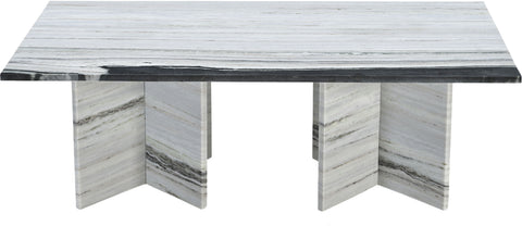 Juniper 48" Panda Genuine Marble Coffee Table, 1 Piece