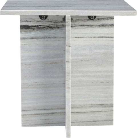Juniper 18" Panda Genuine Marble End / Side Table, 1 Piece