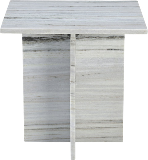 Juniper 18" Panda Genuine Marble End / Side Table, 1 Piece