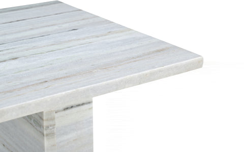 Juniper 18" Panda Genuine Marble End / Side Table, 1 Piece