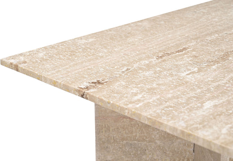 Juniper 48" Travertine Genuine Marble Coffee Table, 1 Piece