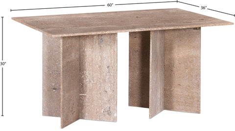 Juniper 60" Natural Marble Dining Table (3 Boxes), 1 Piece