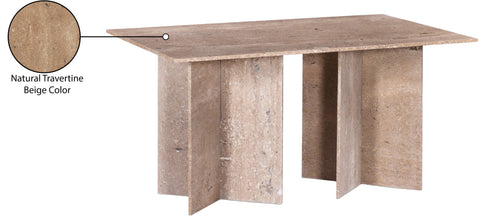 Juniper 60" Natural Marble Dining Table (3 Boxes), 1 Piece