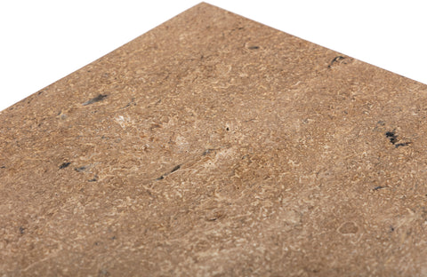 Juniper 18" Travertine Genuine Marble End / Side Table, 1 Piece