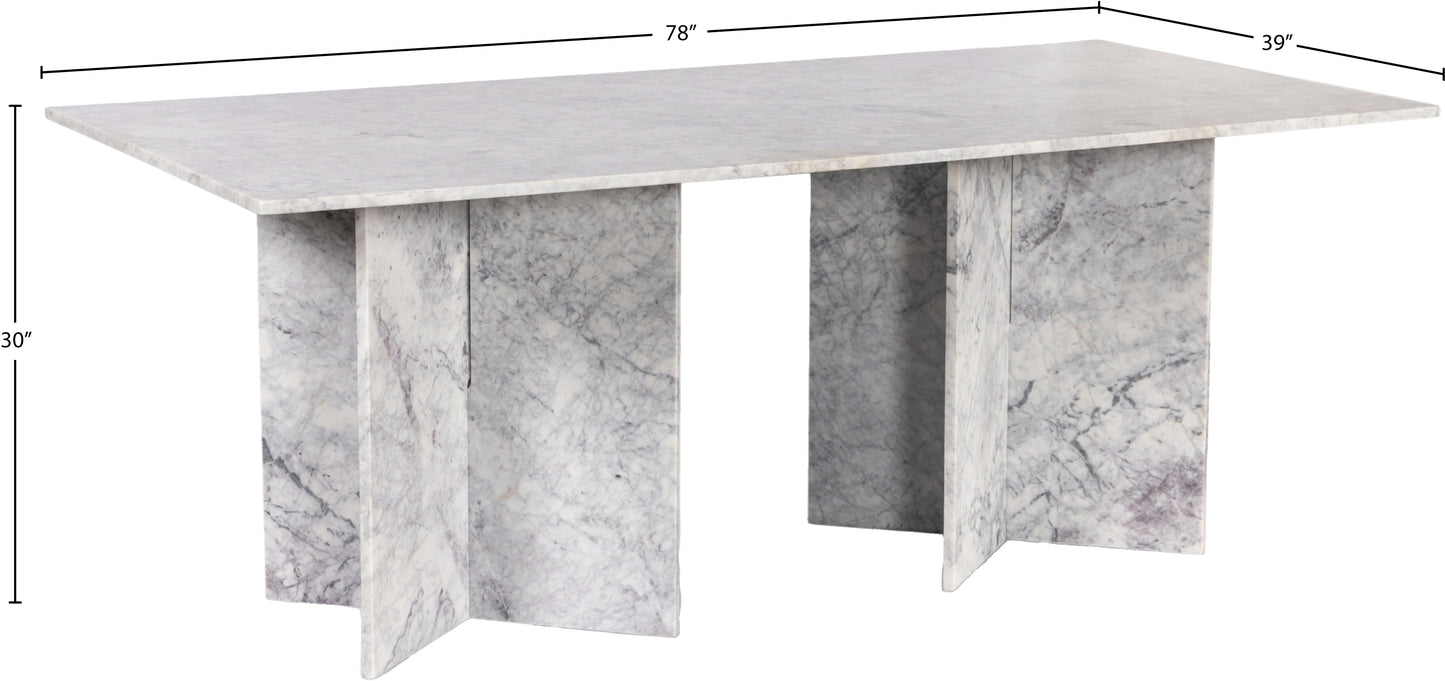 hayden white dining table (3 boxes) dt78