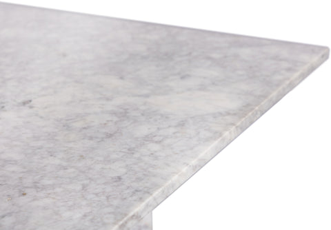 Juniper 78" White Genuine Marble Dining Table (3 Boxes), 1 Piece
