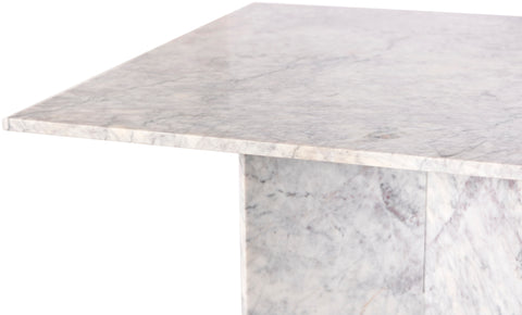 Juniper 78" White Genuine Marble Dining Table (3 Boxes), 1 Piece