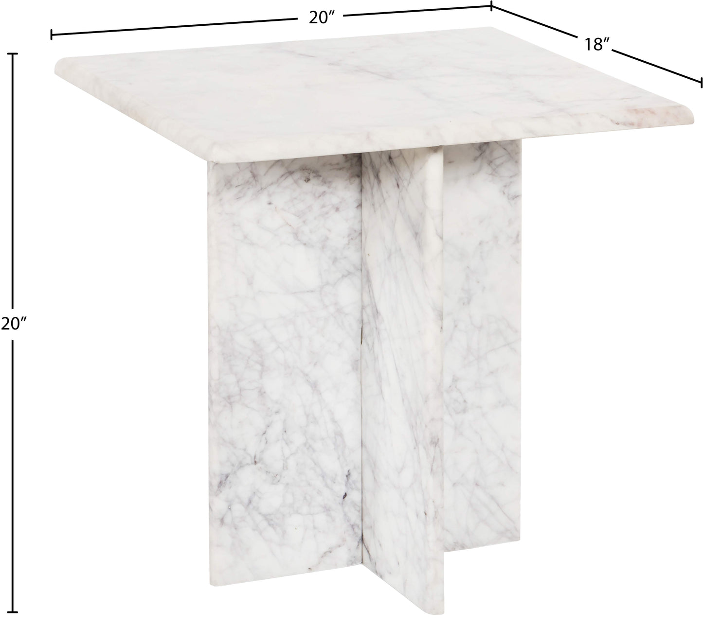 hayden white end table et