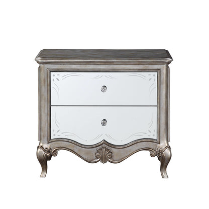 Alysa Nightstand, Antique Champagne Finish