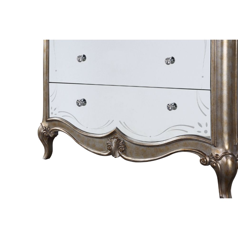 alysa chest, antique champagne finish