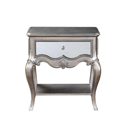 Alysa Nightstand, Antique Champagne Finish