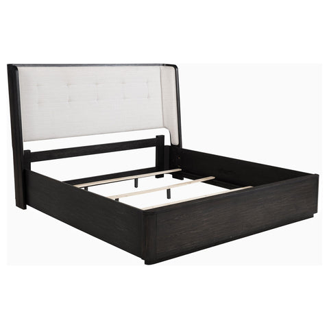 Clower 55-inch California King Wingback Bed Burnished Black
