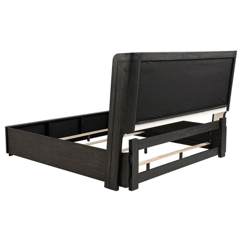 Clower 55-inch California King Wingback Bed Burnished Black