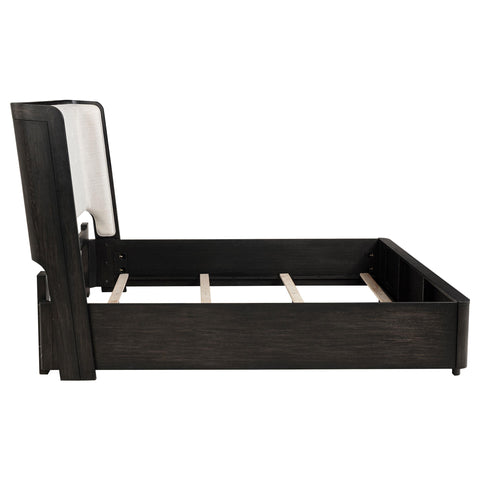 Clower 55-inch California King Wingback Bed Burnished Black