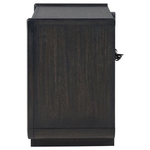 Clower 2-drawer LED Nightstand with USB Burnished Black
