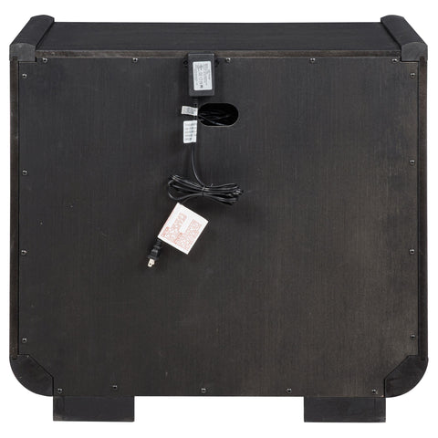 Clower 2-drawer LED Nightstand with USB Burnished Black