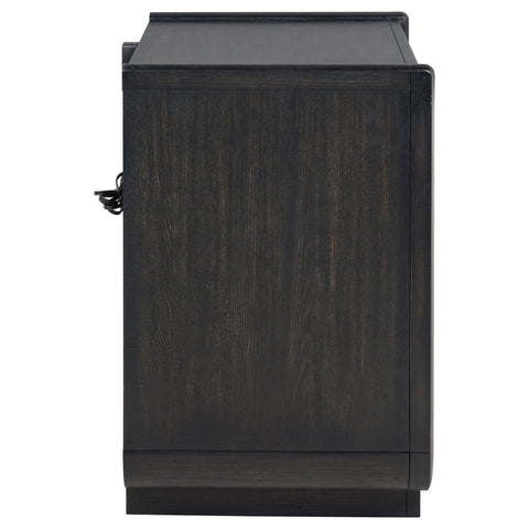 Clower 2-drawer LED Nightstand with USB Burnished Black