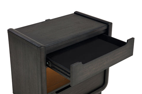 Clower 2-drawer LED Nightstand with USB Burnished Black