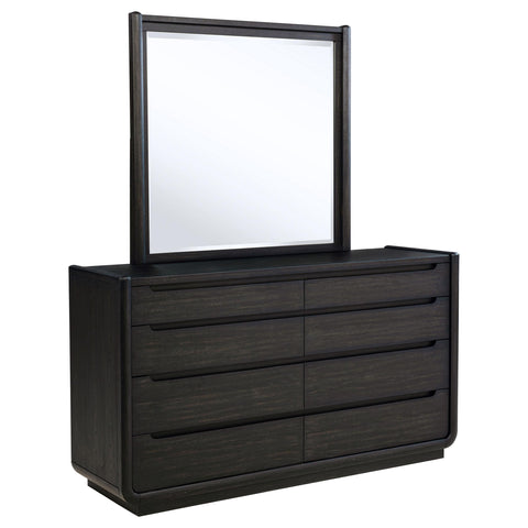 Clower 8-drawer Bedroom Dresser with Mirror Burnished Black