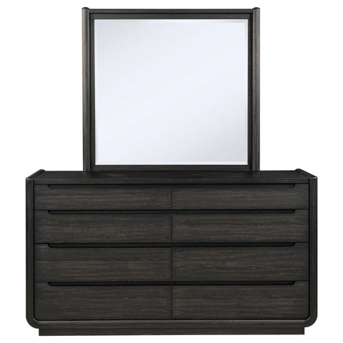 Clower 8-drawer Bedroom Dresser with Mirror Burnished Black