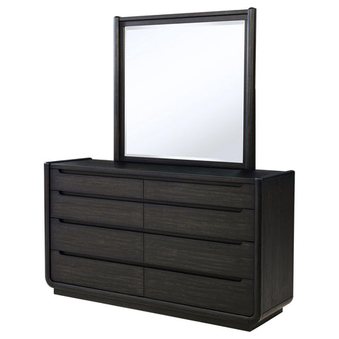 Clower 8-drawer Bedroom Dresser with Mirror Burnished Black