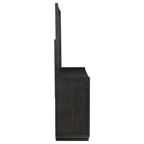 Clower 8-drawer Bedroom Dresser with Mirror Burnished Black