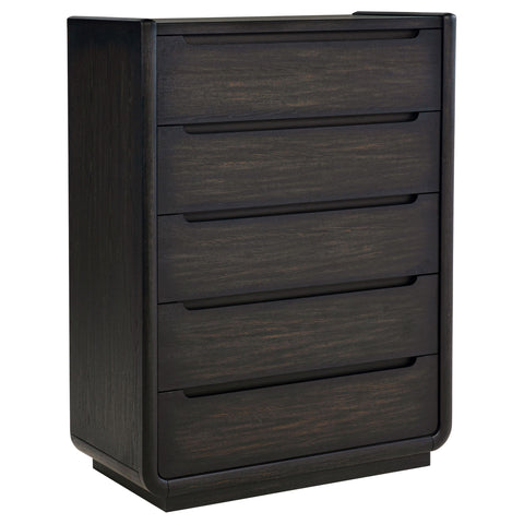 Clower 5-drawer Bedroom Chest of Drawers Burnished Black