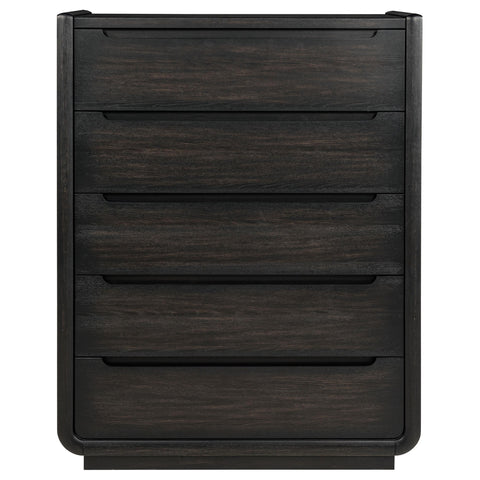 Clower 5-drawer Bedroom Chest of Drawers Burnished Black