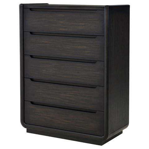 Clower 5-drawer Bedroom Chest of Drawers Burnished Black