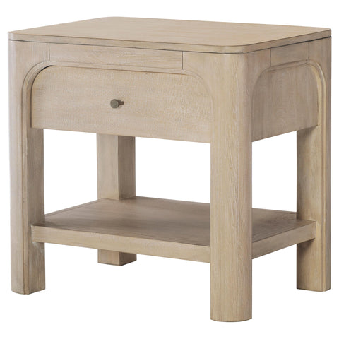 Cazen 1-drawer Nightstand Bedside Table Weathered Mango