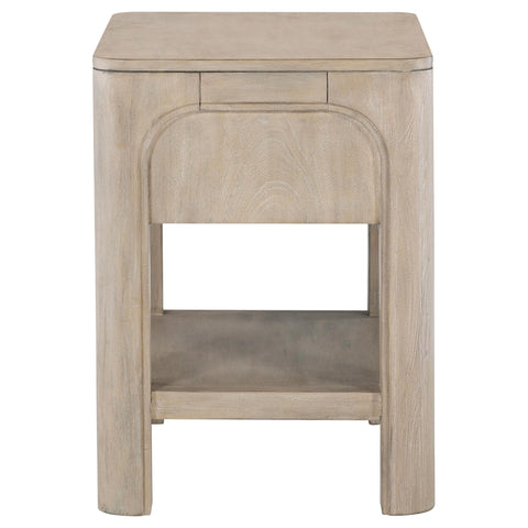Cazen 1-drawer Nightstand Bedside Table Weathered Mango