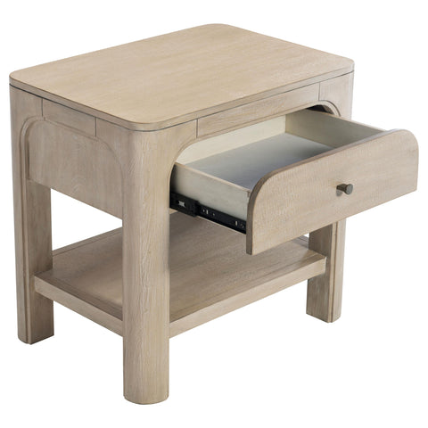 Cazen 1-drawer Nightstand Bedside Table Weathered Mango