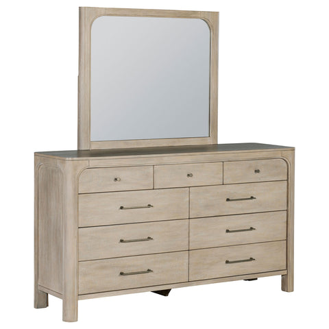 Cazen 9-drawer Bedroom Dresser with Mirror Weathered Mango