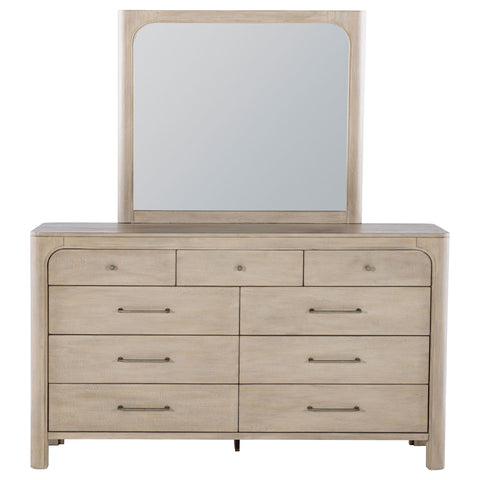 Cazen 9-drawer Bedroom Dresser with Mirror Weathered Mango