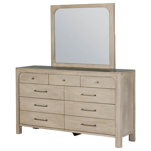 Cazen 9-drawer Bedroom Dresser with Mirror Weathered Mango