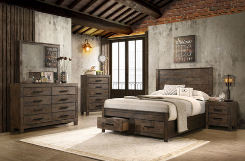 Landar 5-piece California King Bedroom Set Golden BrownRustic Golden Brown