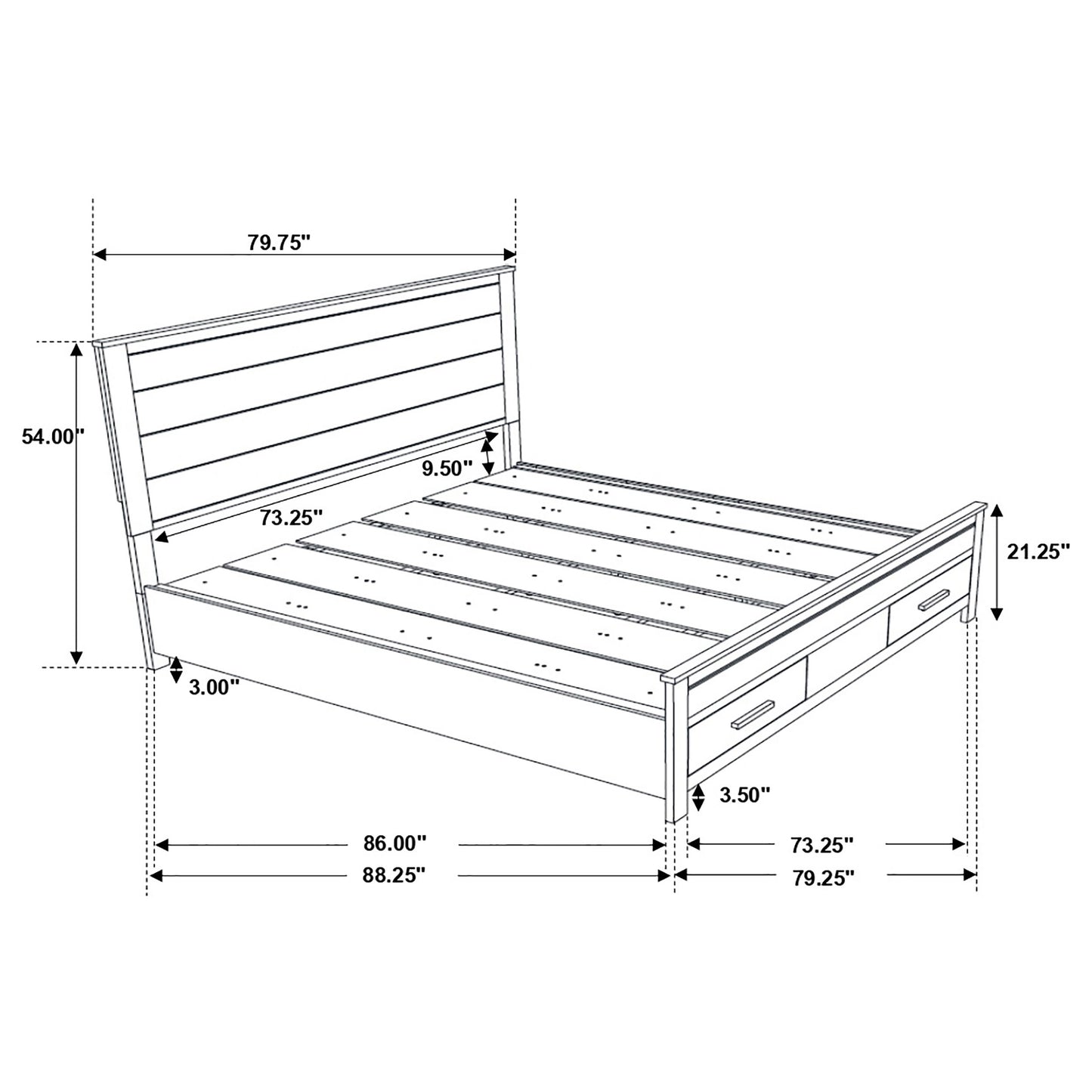 california king storage bed