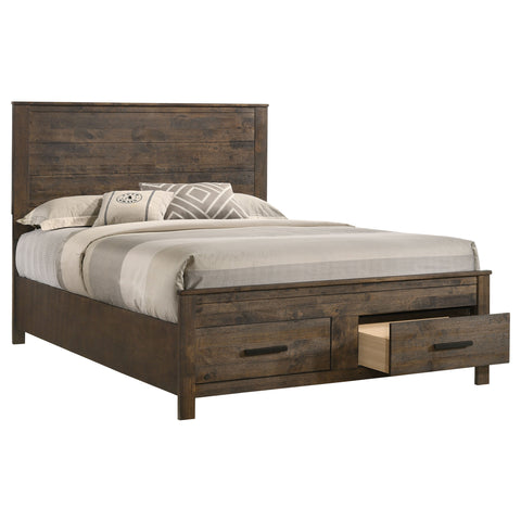 Landar Wood Queen Storage Panel Bed Rustic Golden BrownRustic Golden Brown