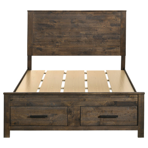 Landar Wood Queen Storage Panel Bed Rustic Golden BrownRustic Golden Brown