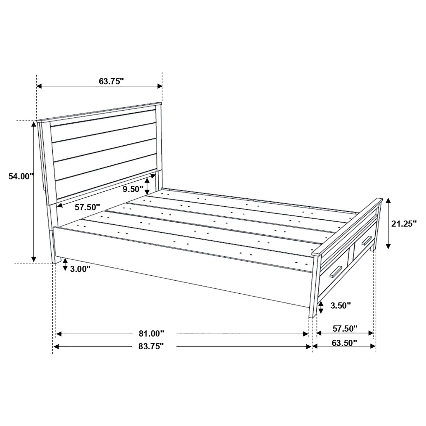 queen storage bed