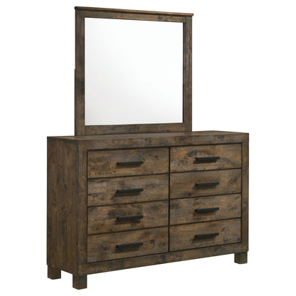 Landar 8-drawer Dresser with Mirror Rustic Golden BrownRustic Golden Brown
