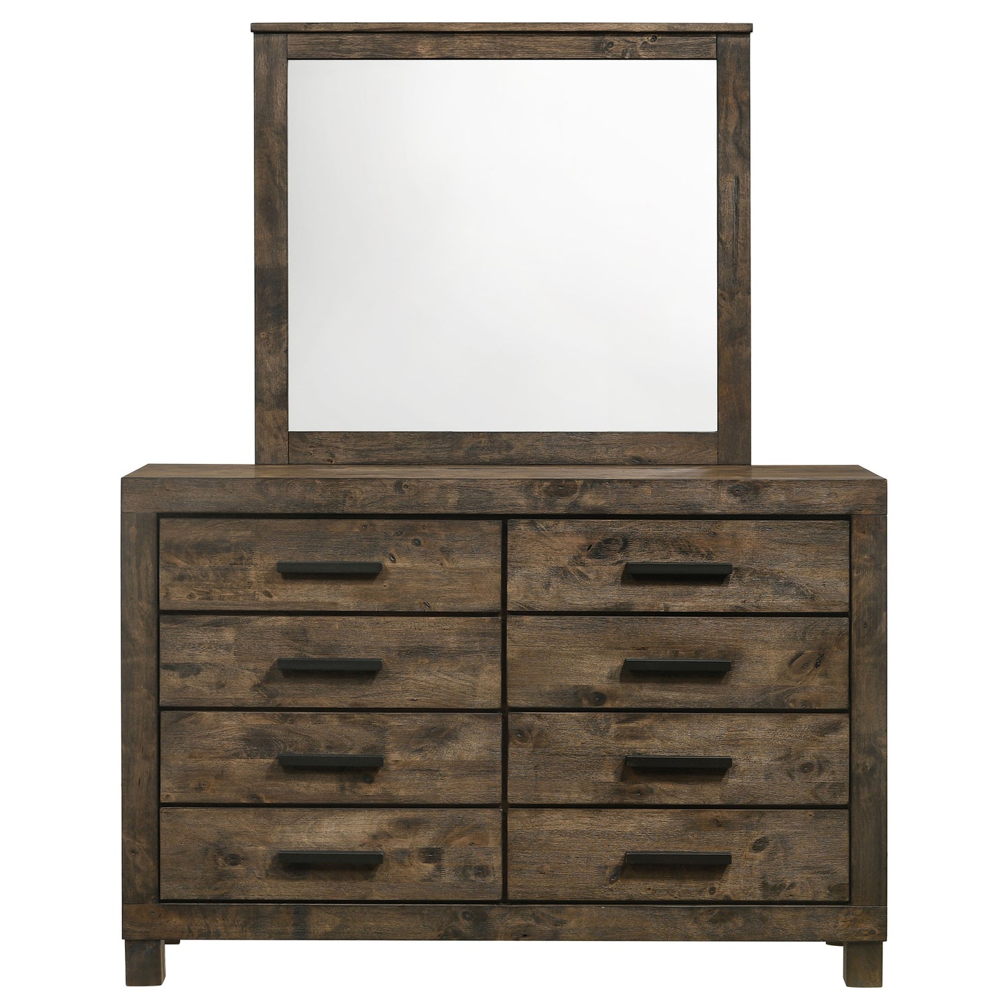 landar 8-drawer dresser with mirror rustic golden brownrustic golden brown