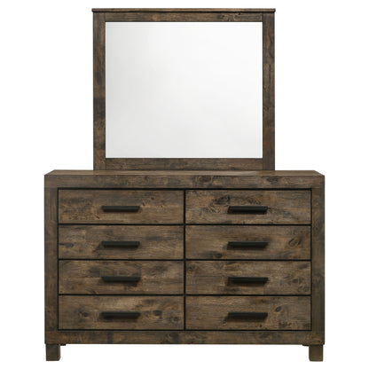 Landar 8-drawer Dresser with Mirror Rustic Golden BrownRustic Golden Brown