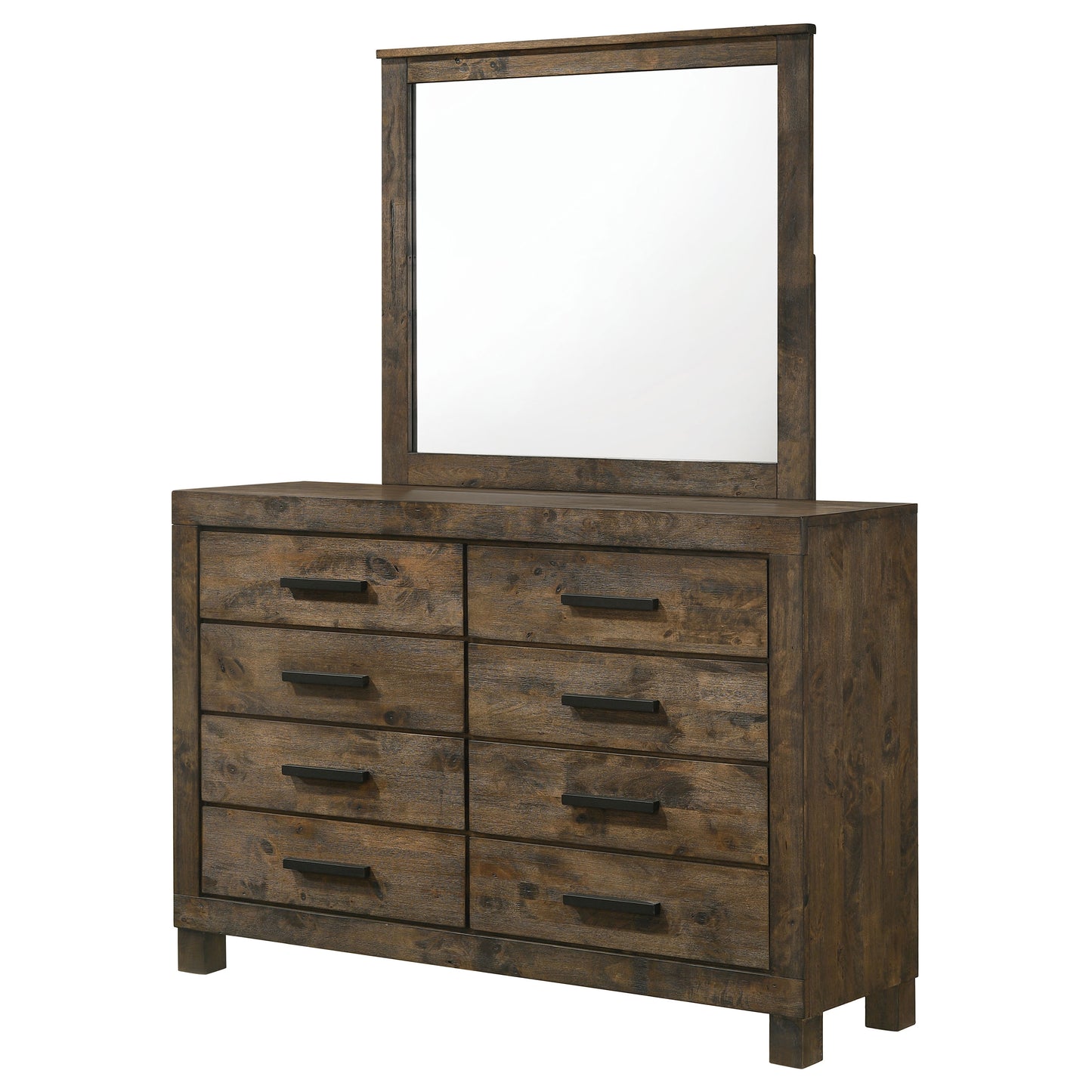 landar 8-drawer dresser with mirror rustic golden brownrustic golden brown