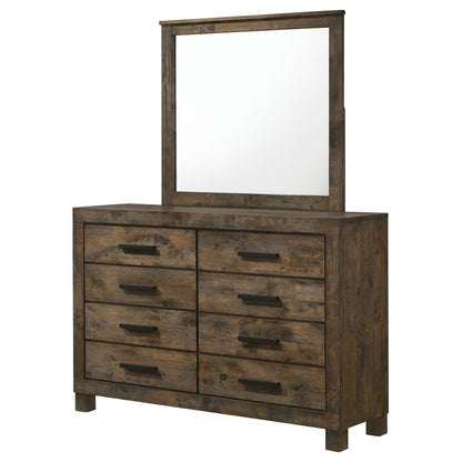 Landar 8-drawer Dresser with Mirror Rustic Golden BrownRustic Golden Brown