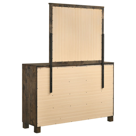 Landar 8-drawer Dresser with Mirror Rustic Golden BrownRustic Golden Brown
