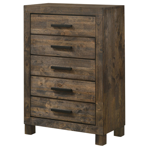 Landar 5-drawer Bedroom Chest Rustic Golden BrownRustic Golden Brown